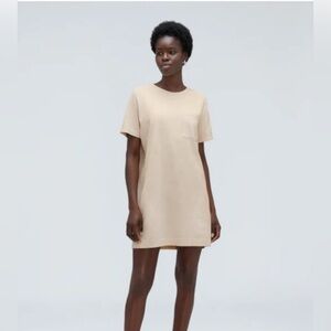 Everlane Organic Cotton Weekend Tee Dress, Size XS, Beige / Brazilian Sand